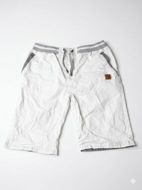 NEWS Leisure White Linen Blend Shorts - XL - Summer Coastal Beach